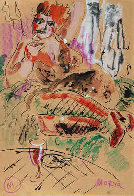 Майоров Игорь Евгеньевич. Женщина в красных туфлях с сигаретой 